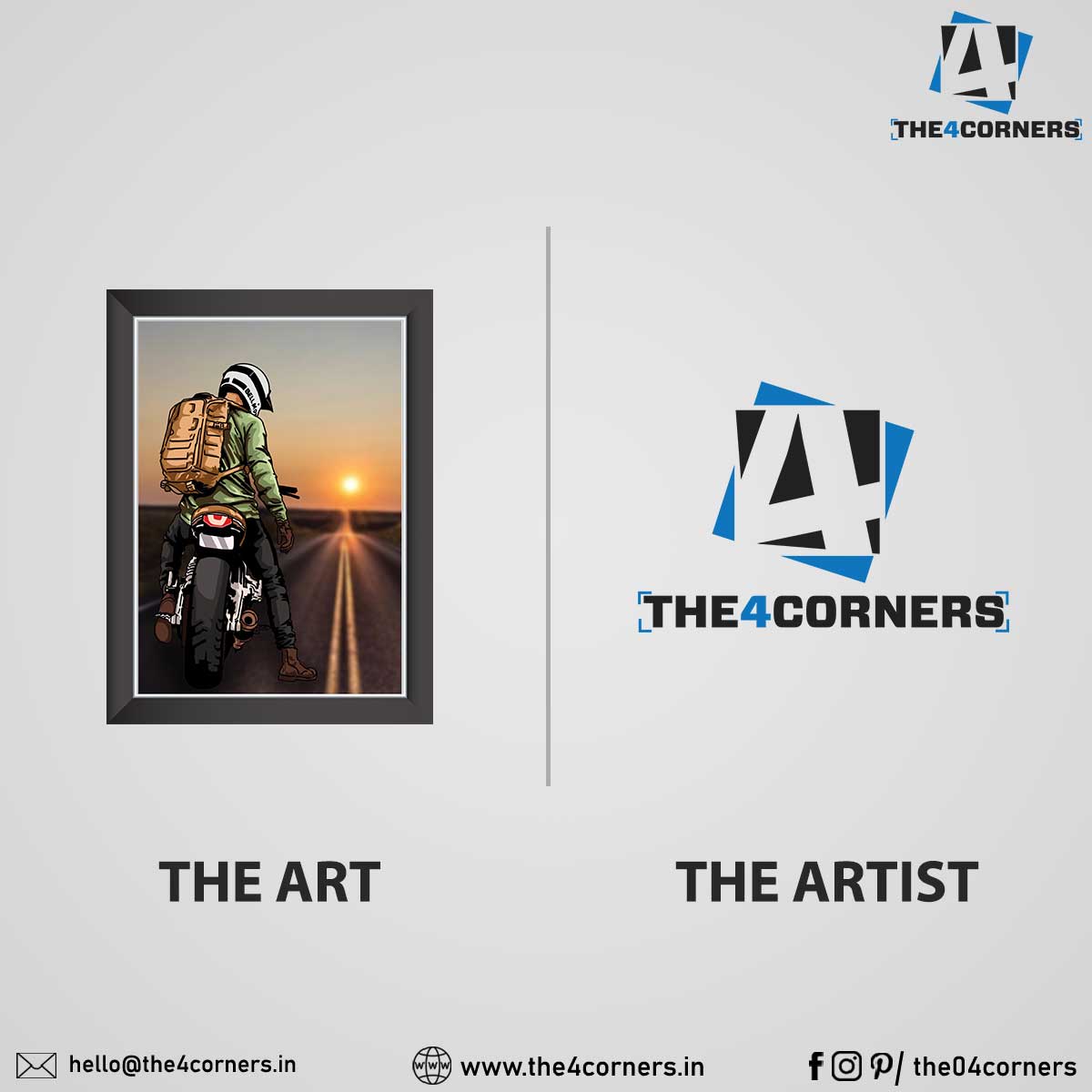 art and artist trending post design for the4corners ecommerce company by Badri Design