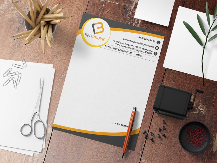 BM trading company letterhead design by Badri Design