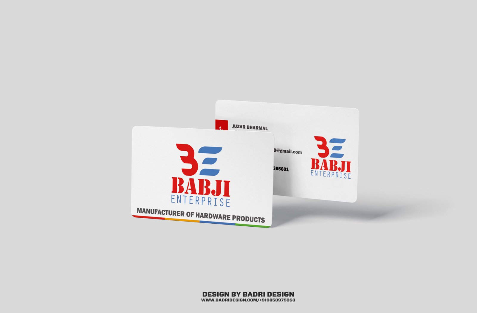 Babji Enterprise manufacturing company business card design by Badri Design