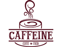 Food and cafe logo design for caffeine by badri design