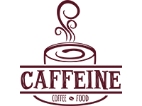 Food and cafe logo design for caffeine by badri design