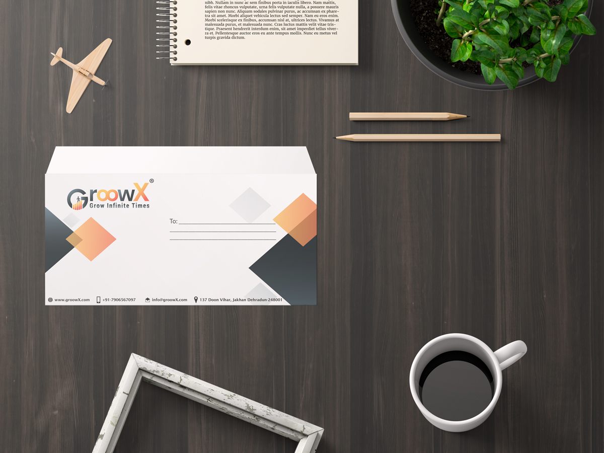 groowx company envelope design by badri design