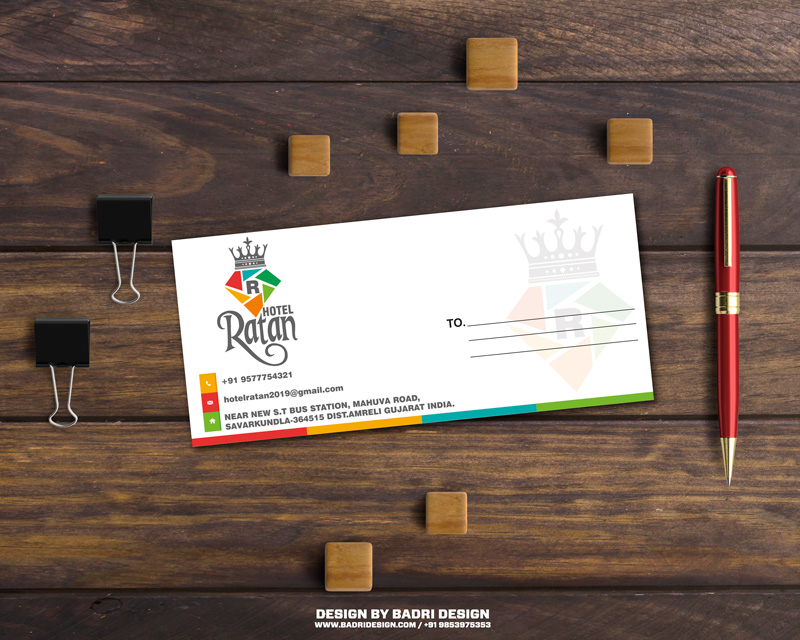 Hotel Ratan Envelope design by badri design