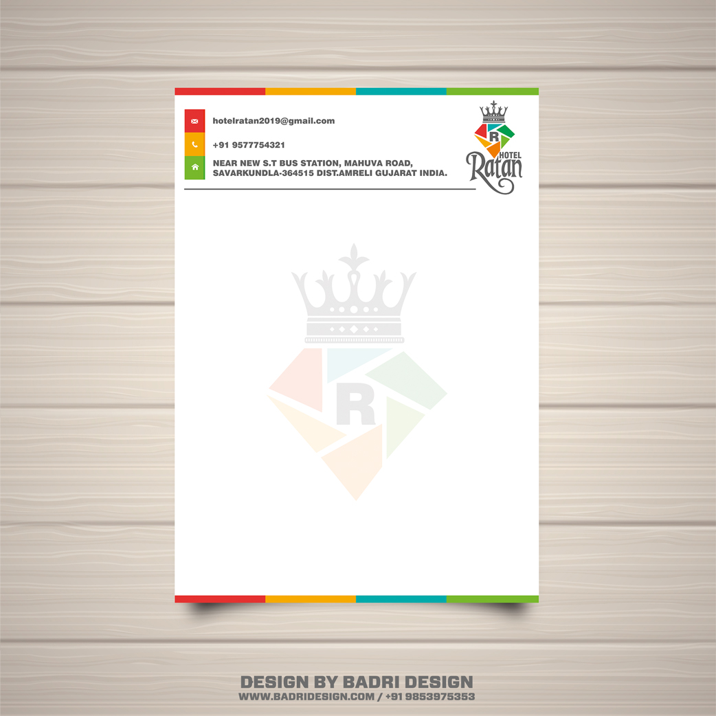 Hotel Ratan Letterhead design by badri design