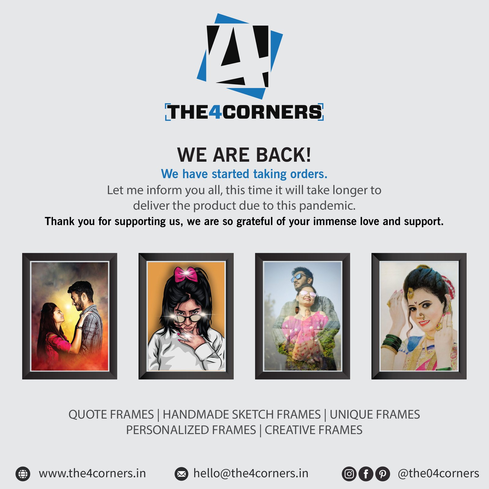 The4corners Reopening ecommerce website post design by Badri Design