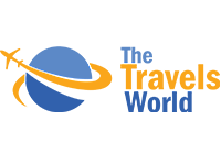 World Travels company airplane and earth logo design by badri design